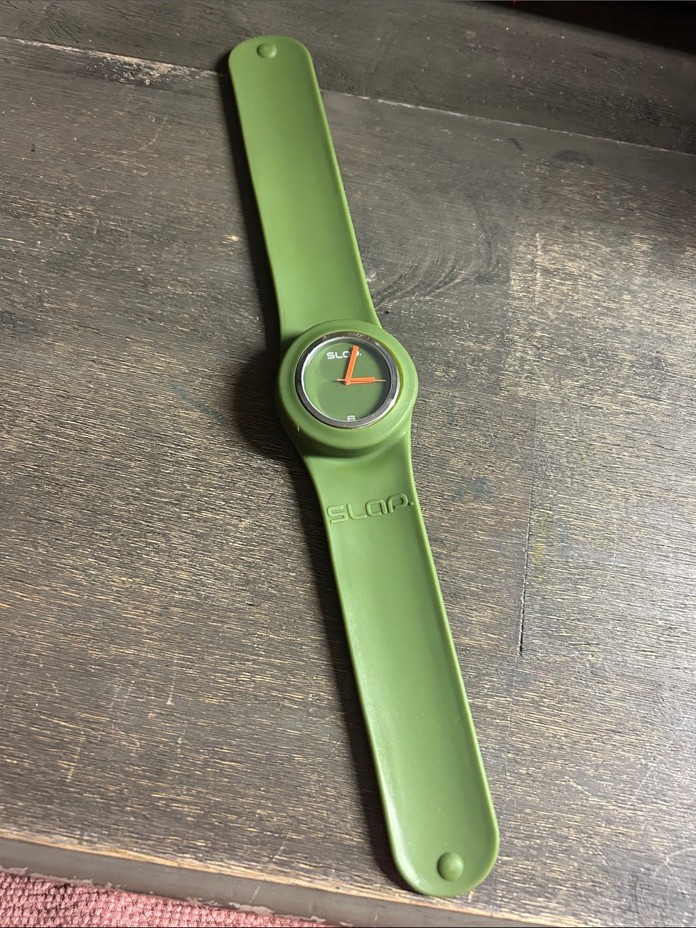 Olive Green Silicone Slap Watch for Men